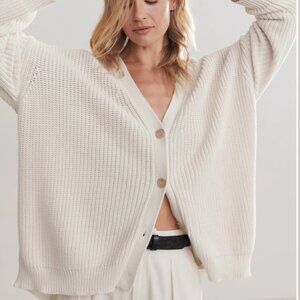 Jenni Kayne Cotton Cocoon Cardigan Ivory XXS